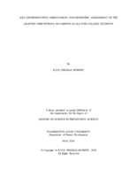 Self-determination orientation: Psychometric assessment of the adapted perceptions of parents scale for college students