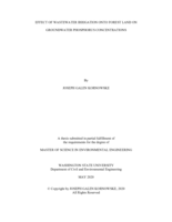 Effect of wastewater irrigation onto forest land on grandwater phosphorus concentrations