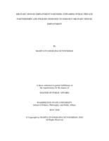 Military spouse employment partners: Exploring public private partnerships and policies designed to enhance military spouse employment