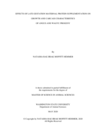 Effects of late gestation maternal protein supplementation on growth and carcass characteristics of Angus and Waygu progeny