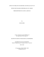 Effects of drilling parameters and hole quality on pinned joint bearing performance of carbon fiber reinforced plastics laminate