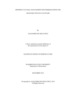 Defining cultural management recommendations for six russet potato cultivars