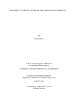 The effect of adhesive bondline thickness on joint strength