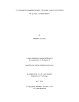 Vulnerable workers in insecure jobs: A meta-synthesis of qualitative findings