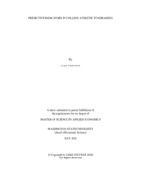 Predictive indicators in college athletics fundraising