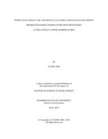 Whole nuna bean (var. Thaseolus vulgaris, Fabaceae) flour shows higher expansion during extrusion processing at relatively lower temperatures