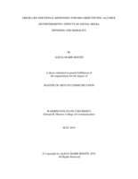Greek life emotional responses toward objectifying alcohol advertisements: Effects of social media, spending and morality