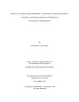Prenatal internalizing symptoms as a potential mediator linking maternal adverse childhood experiences with infant temperament