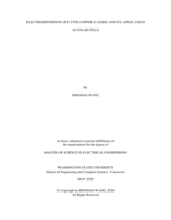 Electrodeposition of P-type copper (I) oxide and its application as solar cells
