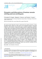 Dynamics and bifurcations of laminar annular swirling and non-swirling jets