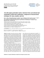 Aircraft-engine particulate matter emissions from conventional and sustainable aviation fuel combustion: comparison of measurement techniques for mass, number, and size