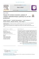 Dataset for techno-economic analysis of catalytic hydrothermolysis pathway for jet fuel production