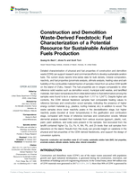 Construction and Demolition Waste-Derived Feedstock: Fuel Characterization of a Potential Resource for Sustainable Aviation Fuels Production