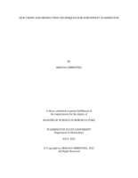 NEW CROPS AND PRODUCTION TECHNIQUES FOR NORTHWEST WASHINGTON