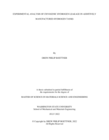 EXPERIMENTAL ANALYSIS OF CRYOGENIC HYDROGEN LEAKAGE IN ADDITIVELY MANUFACTURED HYDROGEN TANKS