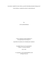 PLATELET ADDITIVE SOLUTION ALLOWS FOR PROLONGED STORAGE OF FUNCTIONAL CANINE PLATELET CONCENTRATE