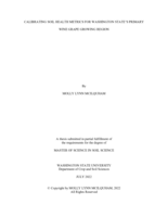 CALIBRATING SOIL HEALTH METRICS FOR WASHINGTON STATE S PRIMARY WINE GRAPE GROWING REGION
