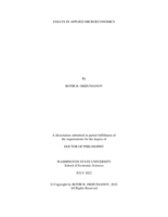 ESSAYS IN APPLIED MICROECONOMICS