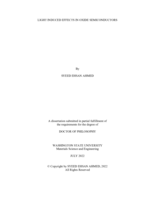 LIGHT INDUCED EFFECTS IN OXIDE SEMICONDUCTORS