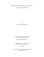 THREE ESSAYS IN ECONOMETRICS, AGRICULTURAL AND WELFARE ECONOMICS