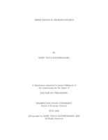 Three essays in microeconomics