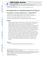 Anti-migraine effect of Delta(9)-tetrahydrocannabinol in the female rat