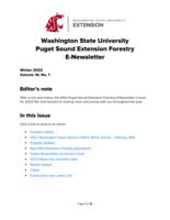Washington State University Puget Sound Extension Forestry E-Newsletter, Winter 2022