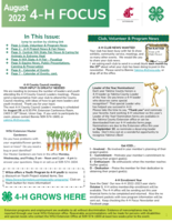 WSU Yakima County Extension 4-H Focus, August 2022
