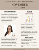 CAHNRS Business Center Newsletter, November 2022