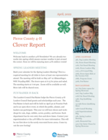 Pierce County 4-H Clover Report, April 2022
