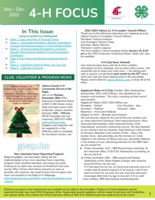 WSU Yakima County Extension 4-H Focus, November 2022