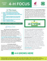 WSU Yakima County Extension 4-H Focus, October 2022