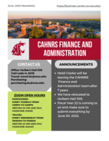 CAHNRS Business Center Newsletter, June 2022