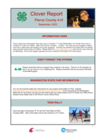 Pierce County 4-H Clover Report, September 2022