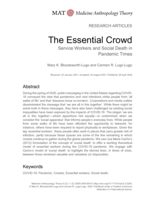 The Essential Crowd Service Workers and Social Death in Pandemic Times