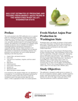 2022 cost estimates of producing and packing fresh-market Anjou pears in the Wenatchee River Valley, Washington State