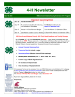 4-H Newsletter, November 19, 2021