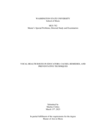 Vocal Health Issues in Educators: Causes, Remedies, and Preventative Techniques