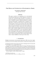 Free-Riding and Cooperation in Environmental Games