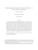 Facing Fungicide Resistance in Grape Production: A Game Theoretic Approach