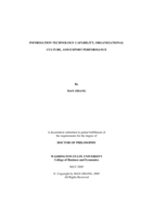 Information technology capability, organizational culture, and export performance