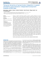 Temporal dynamics of sensortmotor integration in speech perception and production: independent component analysis of EEG data