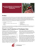 2022 cost estimates of producing and packing organic Gala apples in Washington