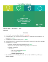 Tuesday News, December 7, 2021