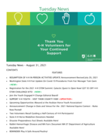 Tuesday News, August 31, 2021