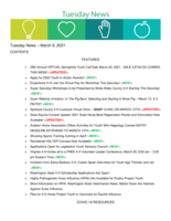 Tuesday News, March 9, 2021