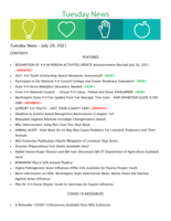 Tuesday News, July 20, 2021