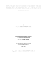 European Starling (Sturnus Vulgaris) Seasonal Movement on Dairies, Their Impact on Lactating Cow Behavior, and a Potential Starling Deterrence Method
