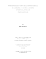 Popping Efficiencies of Popping Beans, and Physicochemical Characteristics and Functional Properties of Their Flour, Protein, and Starch Fractionates