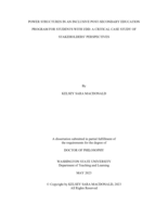 Power Structures in an Inclusive Post-Secondary Education Program for Students With I/DD: a Critical Case Study of Stakeholders’ Perspectives